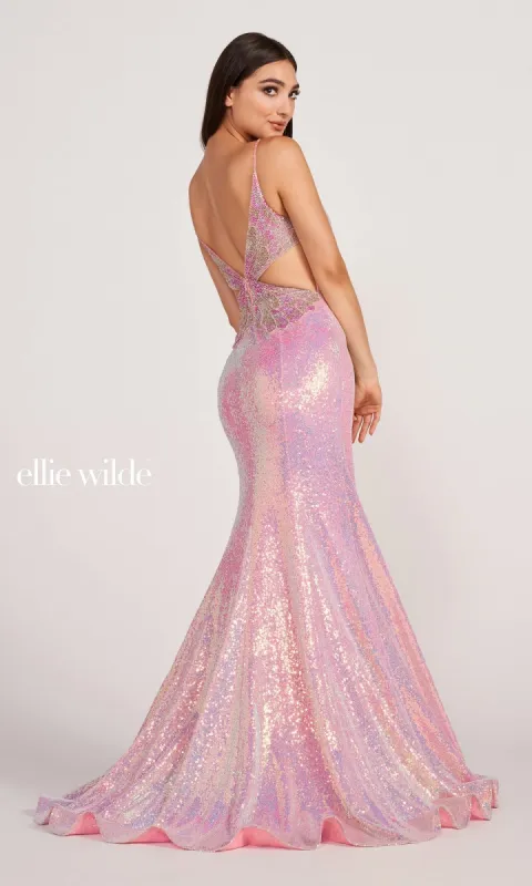 Long Butterfly Prom Dress: Ellie Wilde EW34088 made by ellie wilde