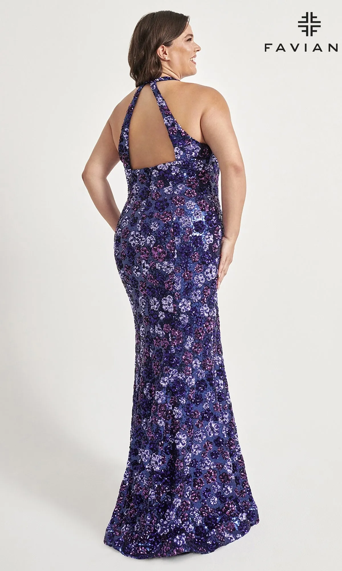 Floral-Sequin Plus-Size Prom Dress 9560 sold by PromGirl product image thumbnail 2