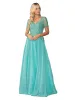 Short-Sleeve Long Formal Dress: Dancing Queen 4445 sold by PromGirl