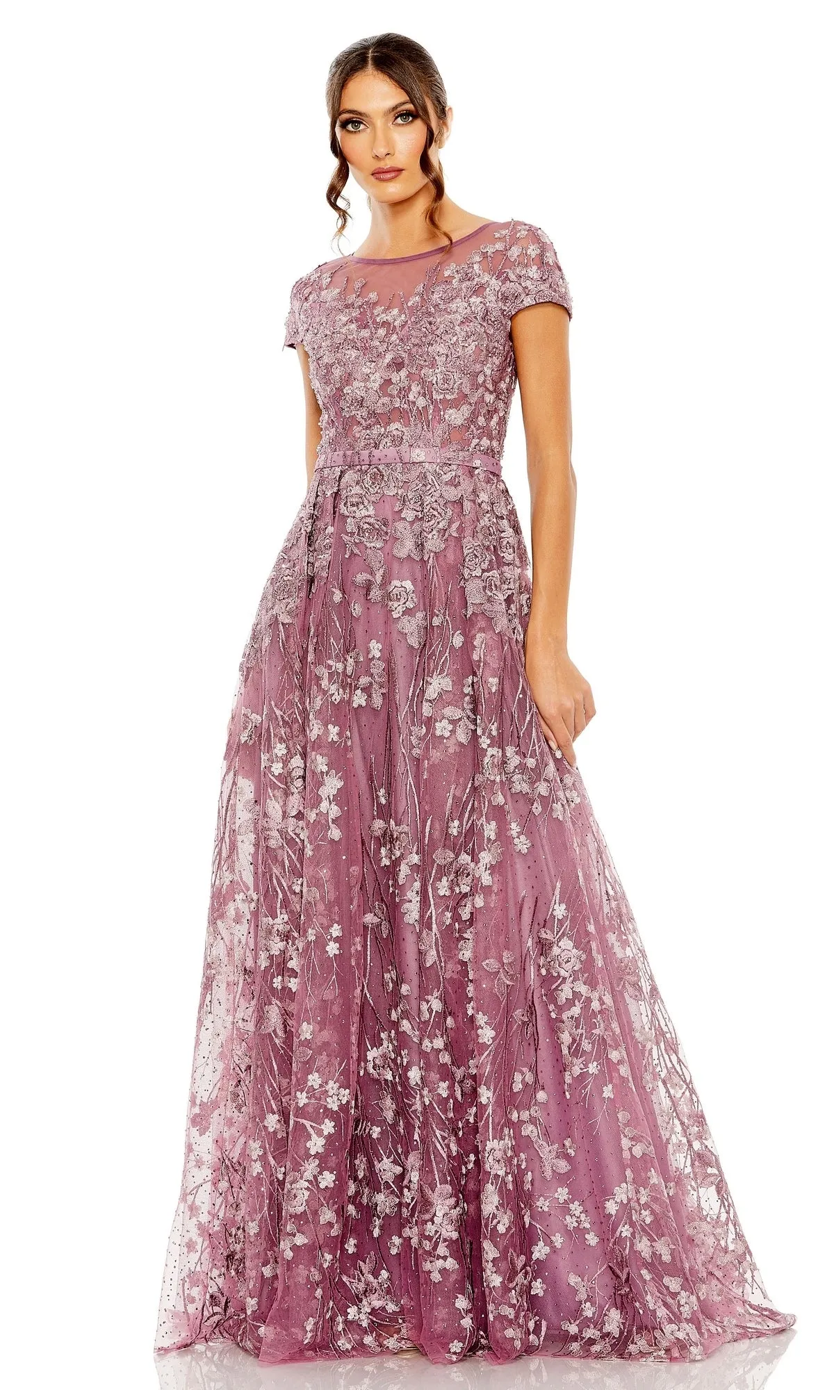 Short-Sleeve Long Formal Dress: Mac Duggal 20405 sold by PromGirl product image thumbnail 4