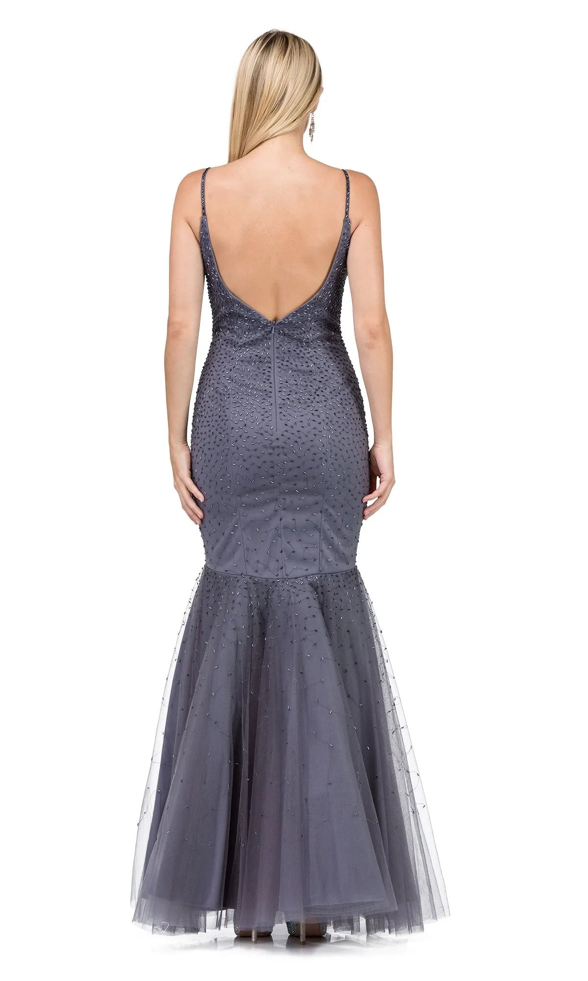 Beaded Long Mermaid Prom Dress sold by PromGirl product image thumbnail 2