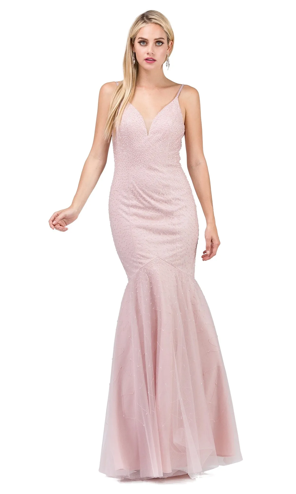 Beaded Long Mermaid Prom Dress sold by PromGirl product image thumbnail 3