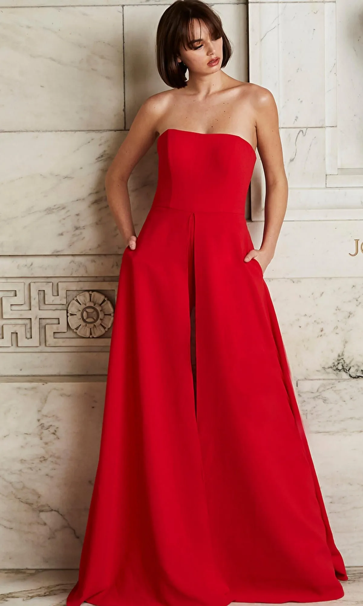 Jovani Strapless Wide-Leg Formal Jumpsuit 03529 sold by PromGirl product image thumbnail 3