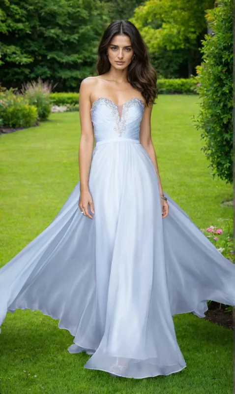 La Femme Designer Pleated Chiffon Prom Dress 20027 sold by PromGirl