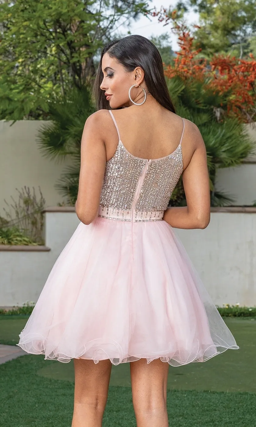 Beaded-Bodice Short Babydoll Homecoming Dress 3313 sold by PromGirl product image thumbnail 2