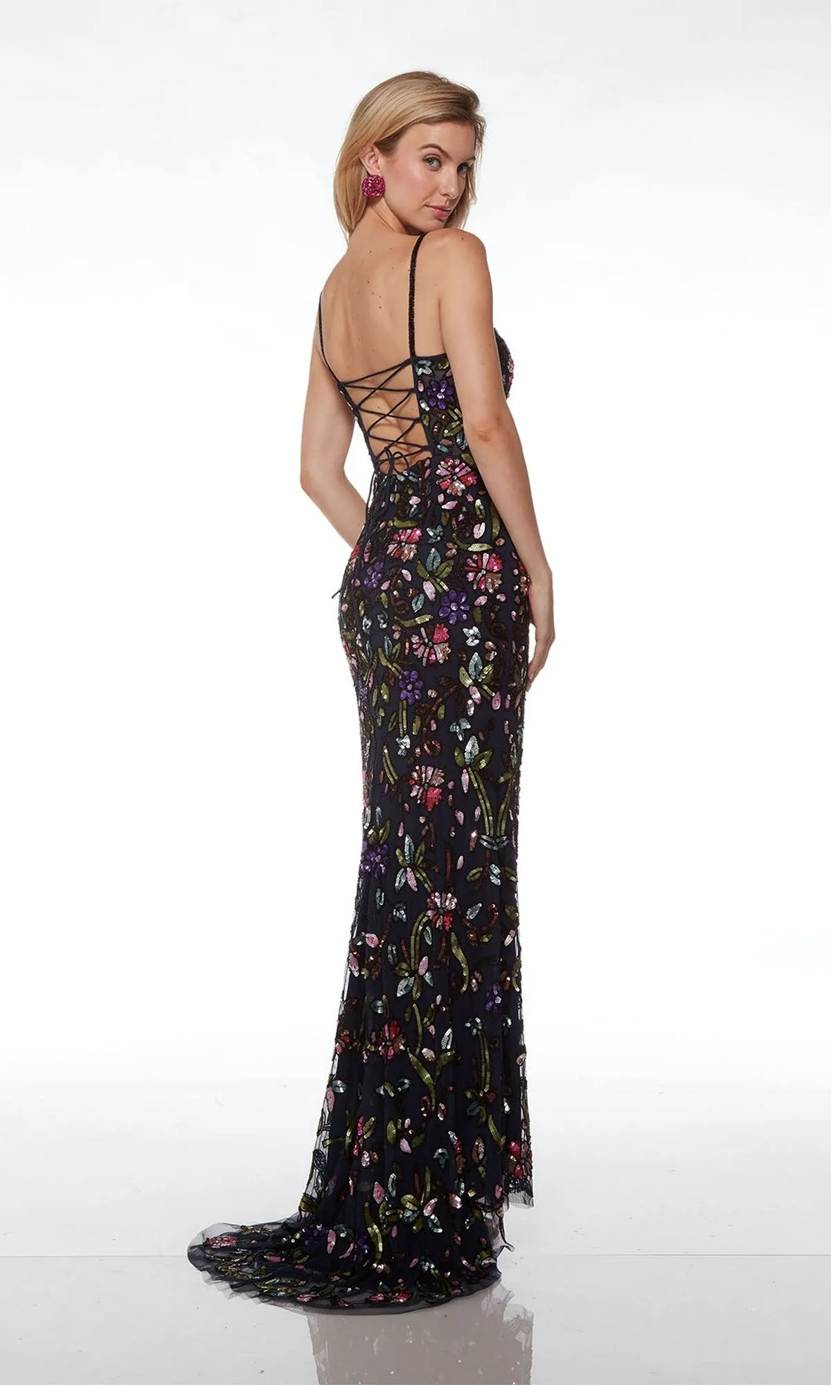 Alyce Colorful Beaded Long Floral Prom Dress 61687 sold by PromGirl product image thumbnail 2