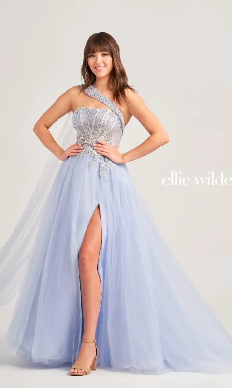 One-Shoulder Ellie Wilde Long Prom Gown EW35090 made by PromGirl