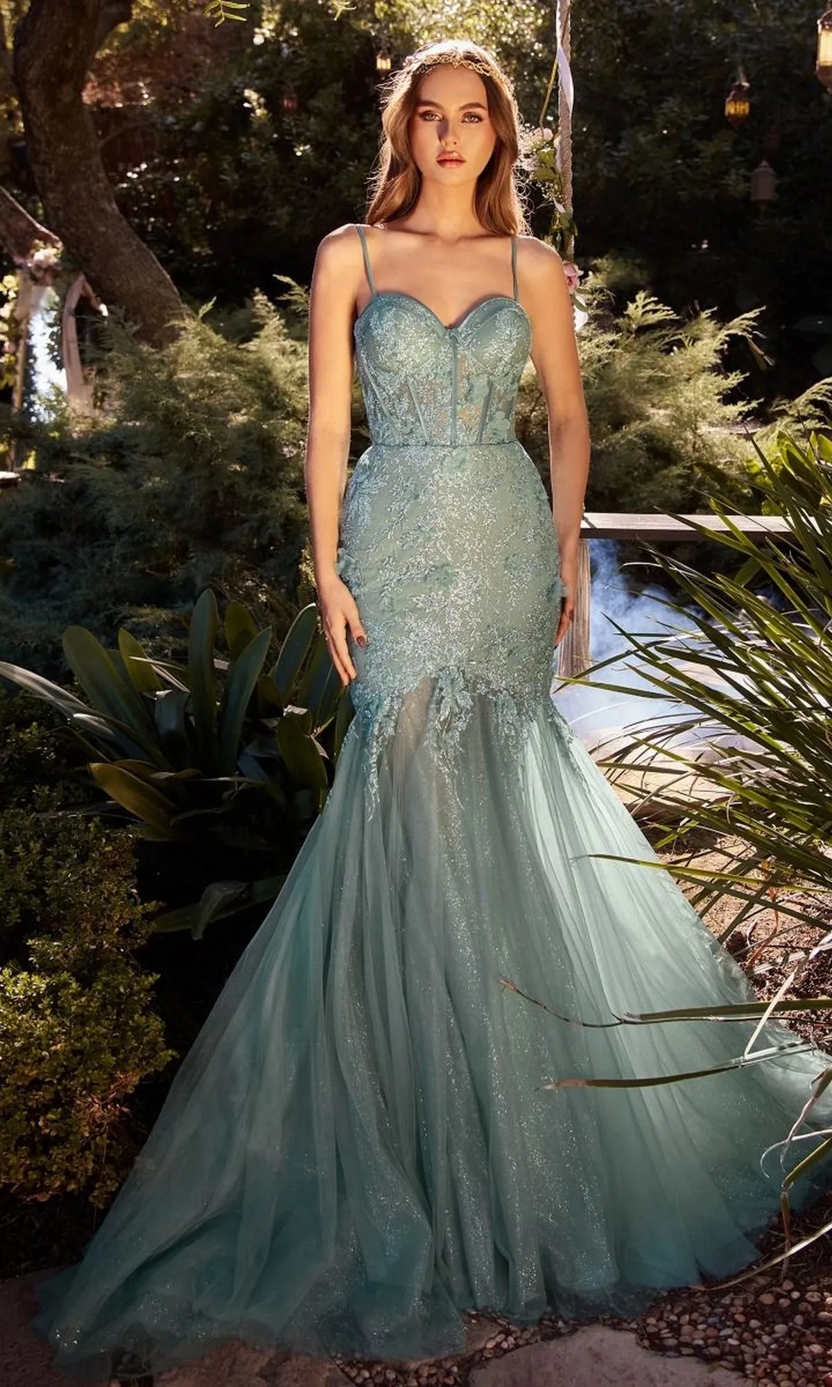 Long Lace Mermaid Prom Dress: Andrea and Leo A1232 sold by PromGirl product image thumbnail 3
