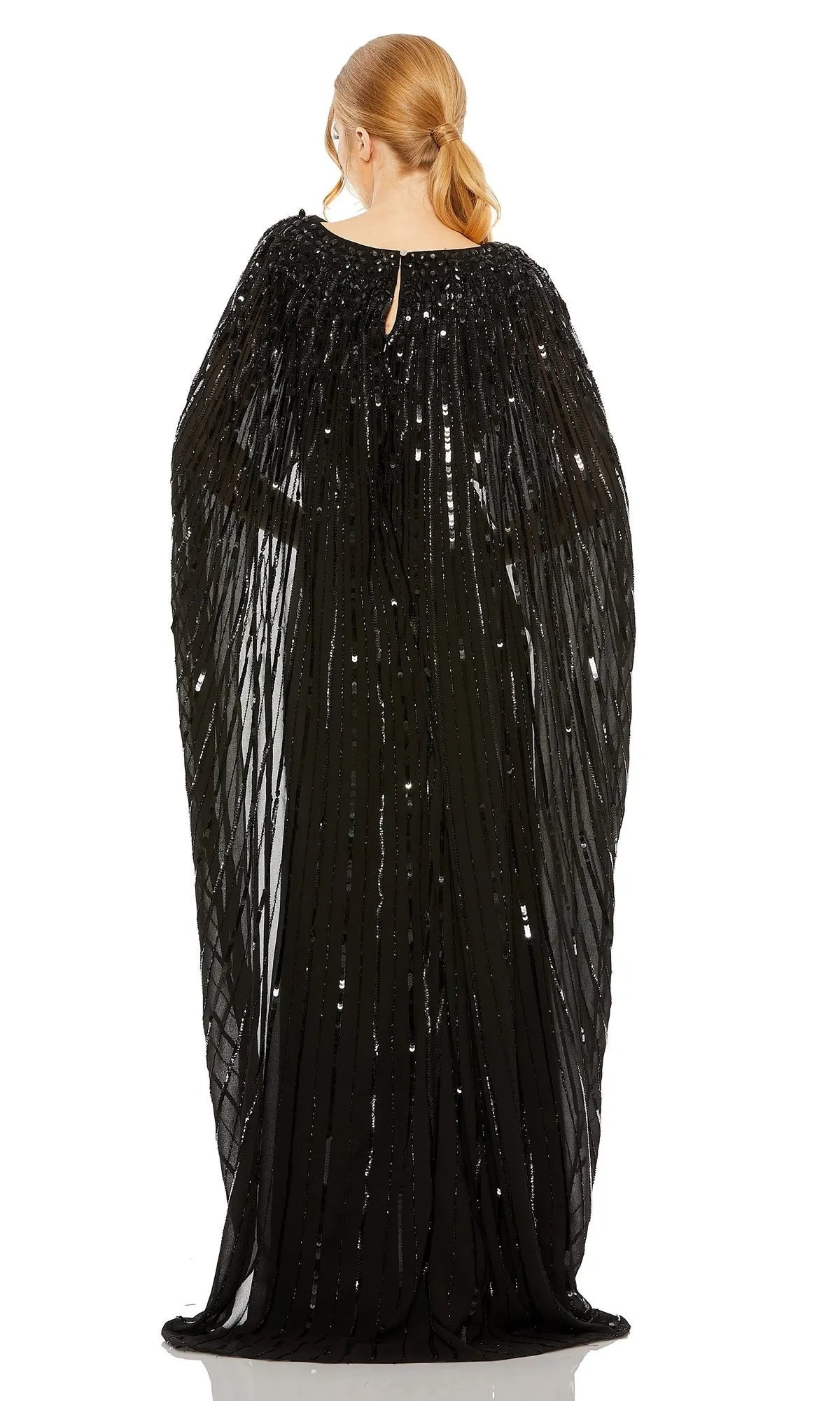 Caped Long Sequin Formal Dress: Mac Duggal 93869 sold by PromGirl product image thumbnail 2