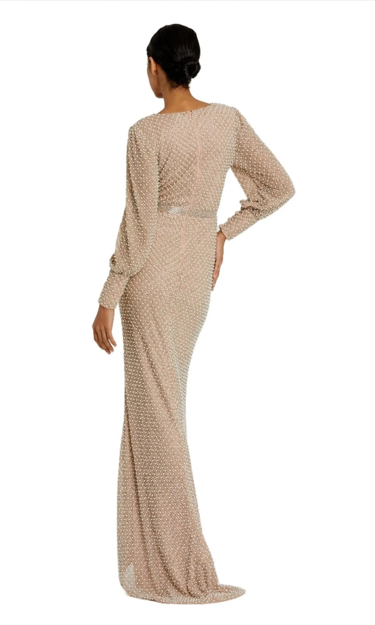 Long Sleeve Ivory Formal Gown: Mac Duggal 10062 sold by PromGirl product image thumbnail 2