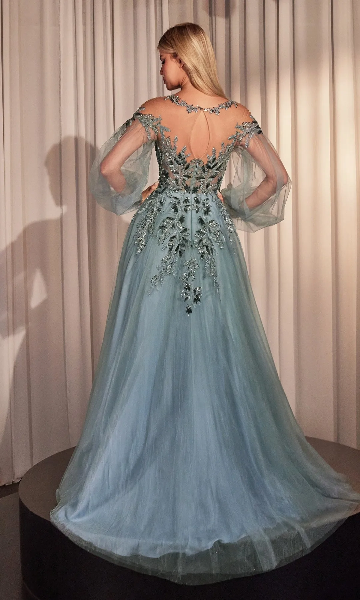 Sheer Long Sleeve Long Formal Dress A1263 sold by PromGirl product image thumbnail 2