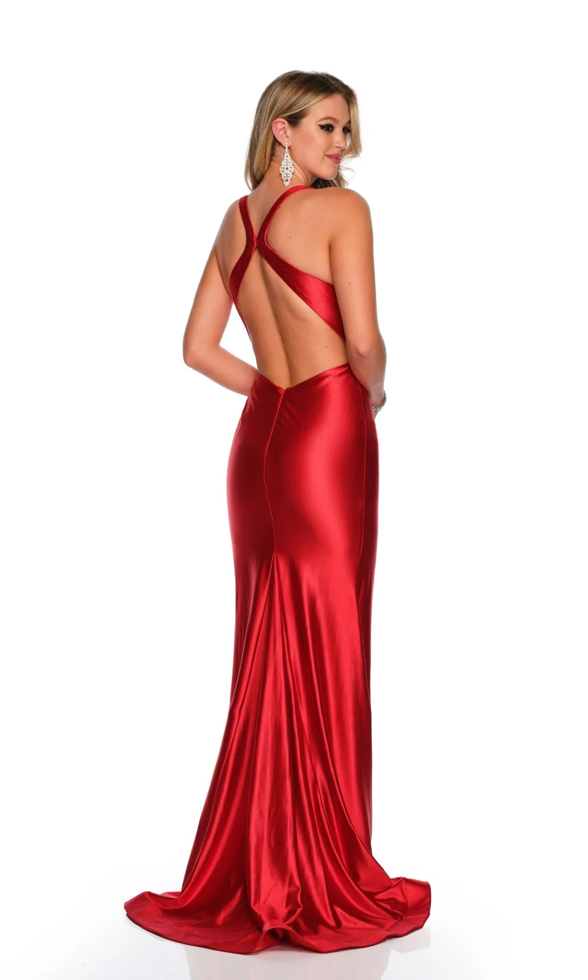 Dave and Johnny Long Red Prom Dress 11157 sold by PromGirl product image thumbnail 2