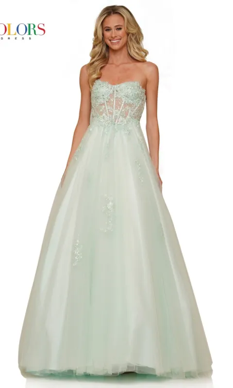 Strapless Sweetheart Long Prom Ball Gown 2898 sold by PromGirl