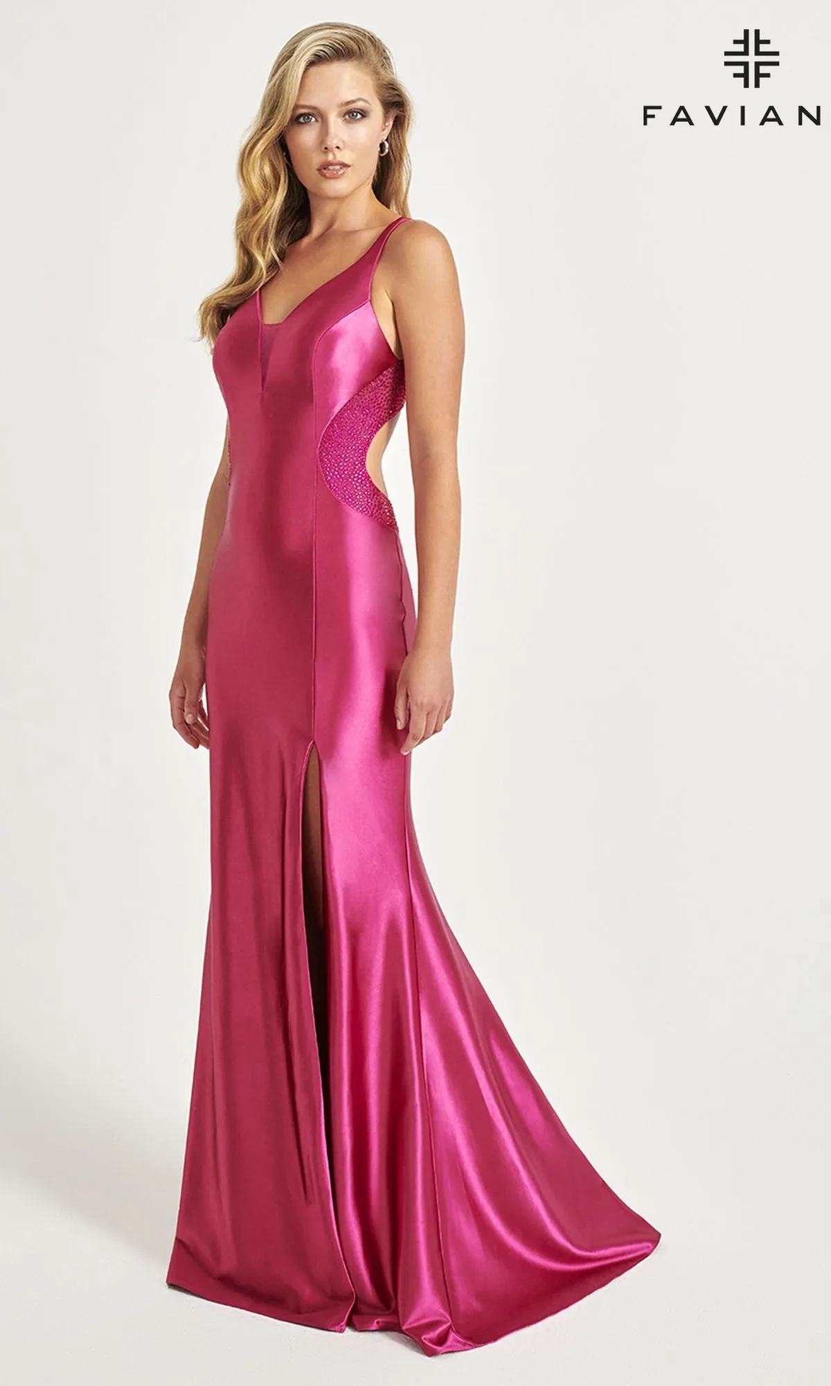 Sheer-Sides Faviana Slinky Long Prom Dress 11008 sold by PromGirl product image thumbnail 3