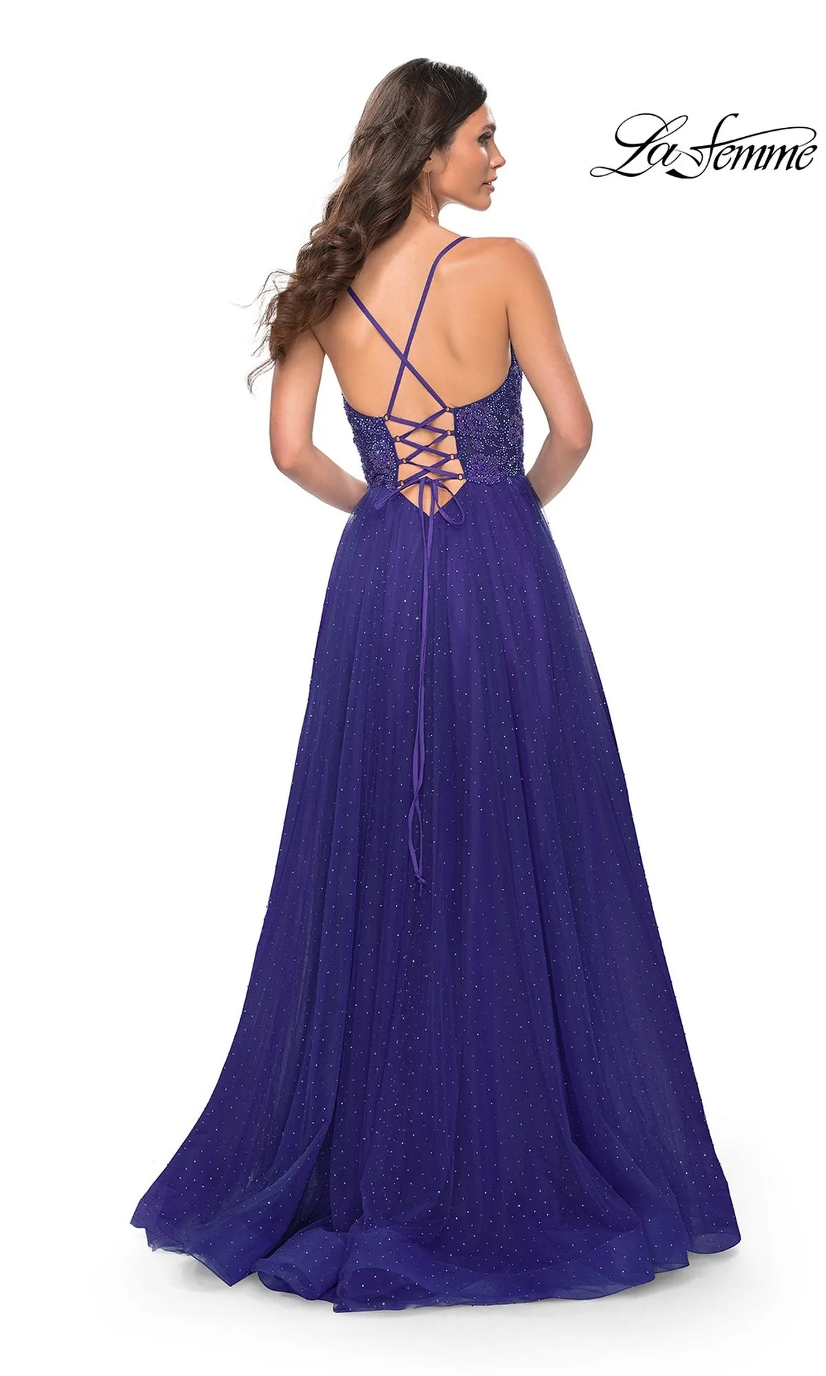 La Femme Beaded Long A-Line Prom Dress 32020 sold by PromGirl product image thumbnail 2