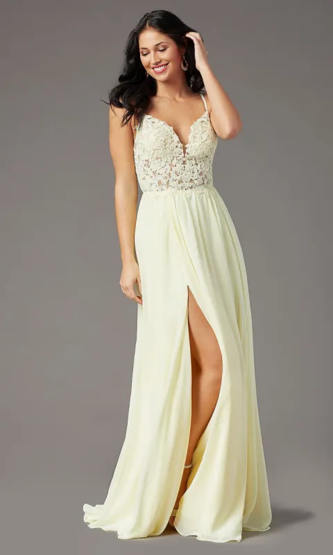 PromGirl Long Prom Dress with Double-Slit Skirt sold by PromGirl