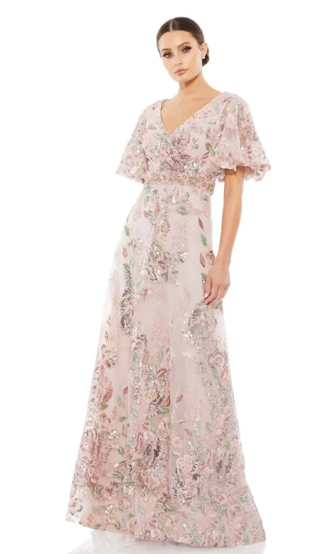 Short Sleeve Pink Formal Dress: Mac Duggal 67880 sold by PromGirl