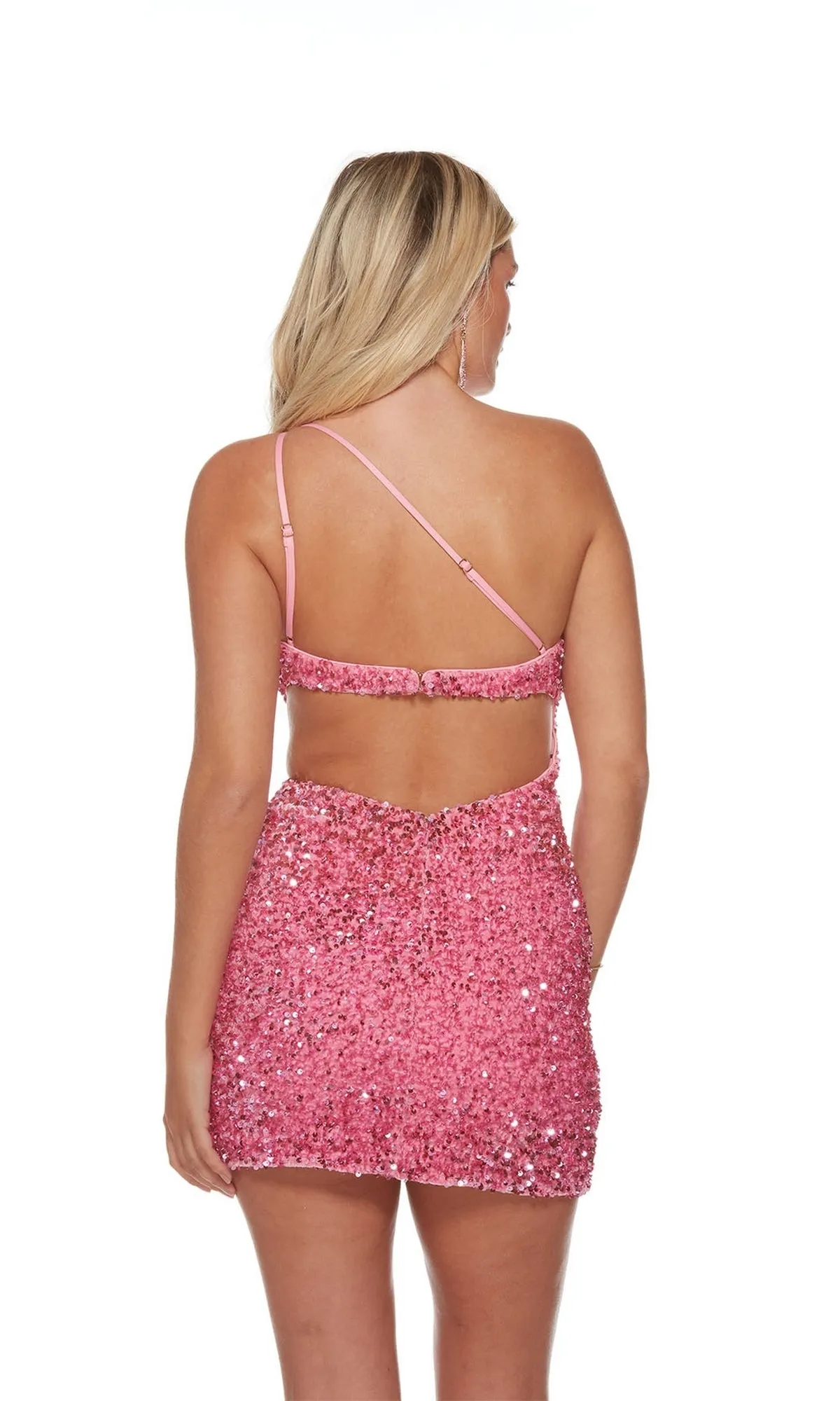 Cut-Out One-Shoulder Sequin Homecoming Dress 4779 sold by PromGirl product image thumbnail 5