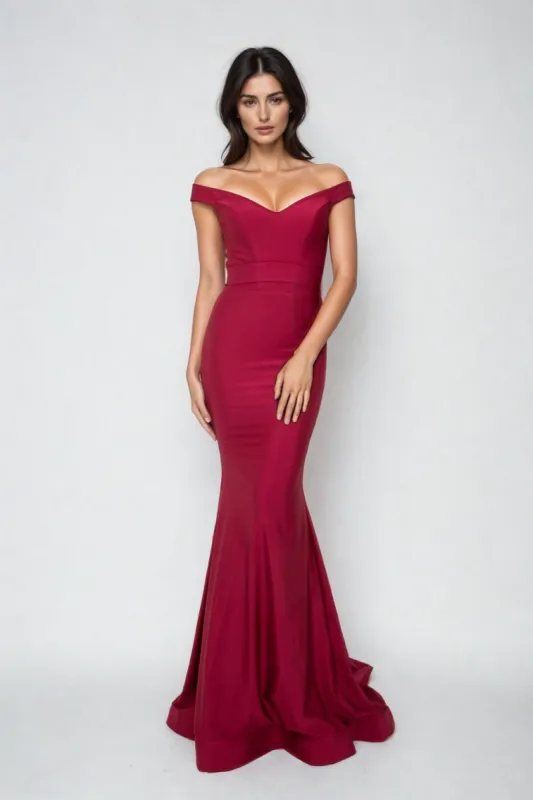 Atria Off-the-Shoulder Long Formal Dress 6016H sold by PromGirl