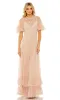 Short Sleeve Beaded Formal Gown: Mac Duggal 9199 sold by PromGirl