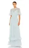 Short Sleeve Beaded Formal Gown: Mac Duggal 9199 sold by PromGirl