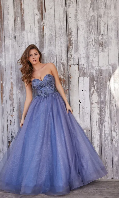 Colette Long Strapless Prom Ball Gown CL5161 sold by PromGirl