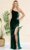 One-Shoulder Long Velvet Formal Dress 6118 sold by PromGirl