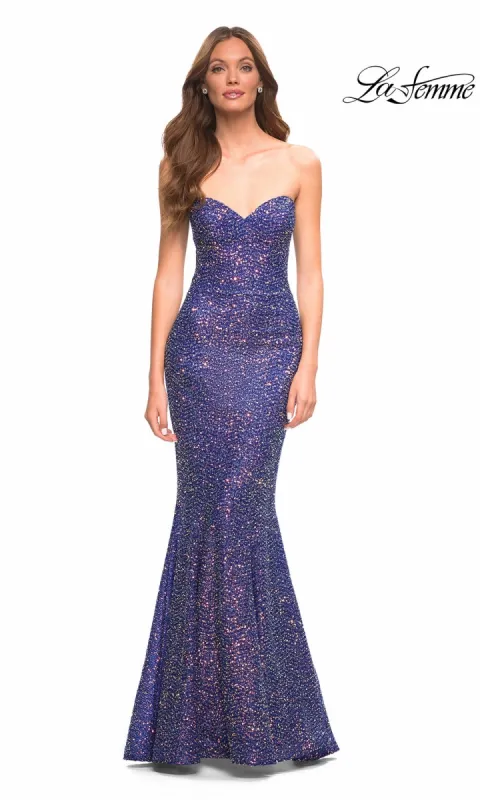 La Femme Strapless Long Sequin Formal Gown sold by PromGirl