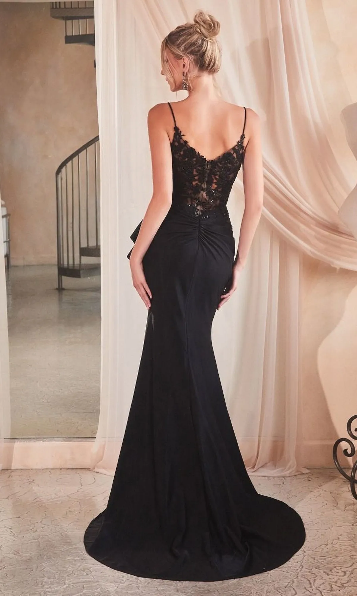 Long Black Formal Dress KV1100 by Ladivine sold by PromGirl product image thumbnail 2