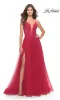Lace-Bodice Long Tulle Prom Dress: La Femme 31507 sold by PromGirl