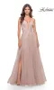 Lace-Bodice Long Tulle Prom Dress: La Femme 31507 sold by PromGirl