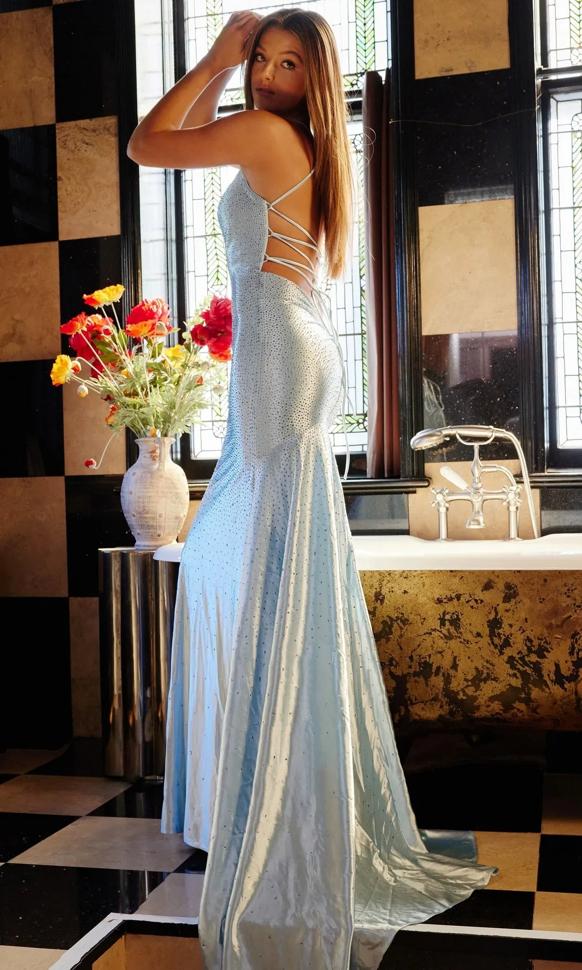 Jovani Strappy-Back Long Beaded Prom Dress 23010 sold by PromGirl product image thumbnail 5