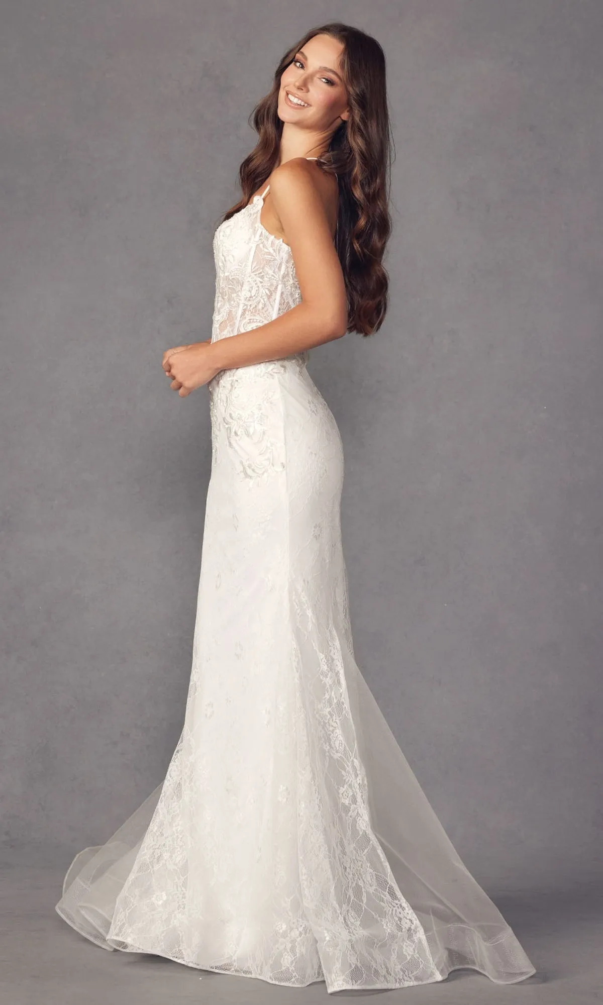 Off-White Sheer-Corset Long Formal Dress JT250W sold by PromGirl product image thumbnail 4