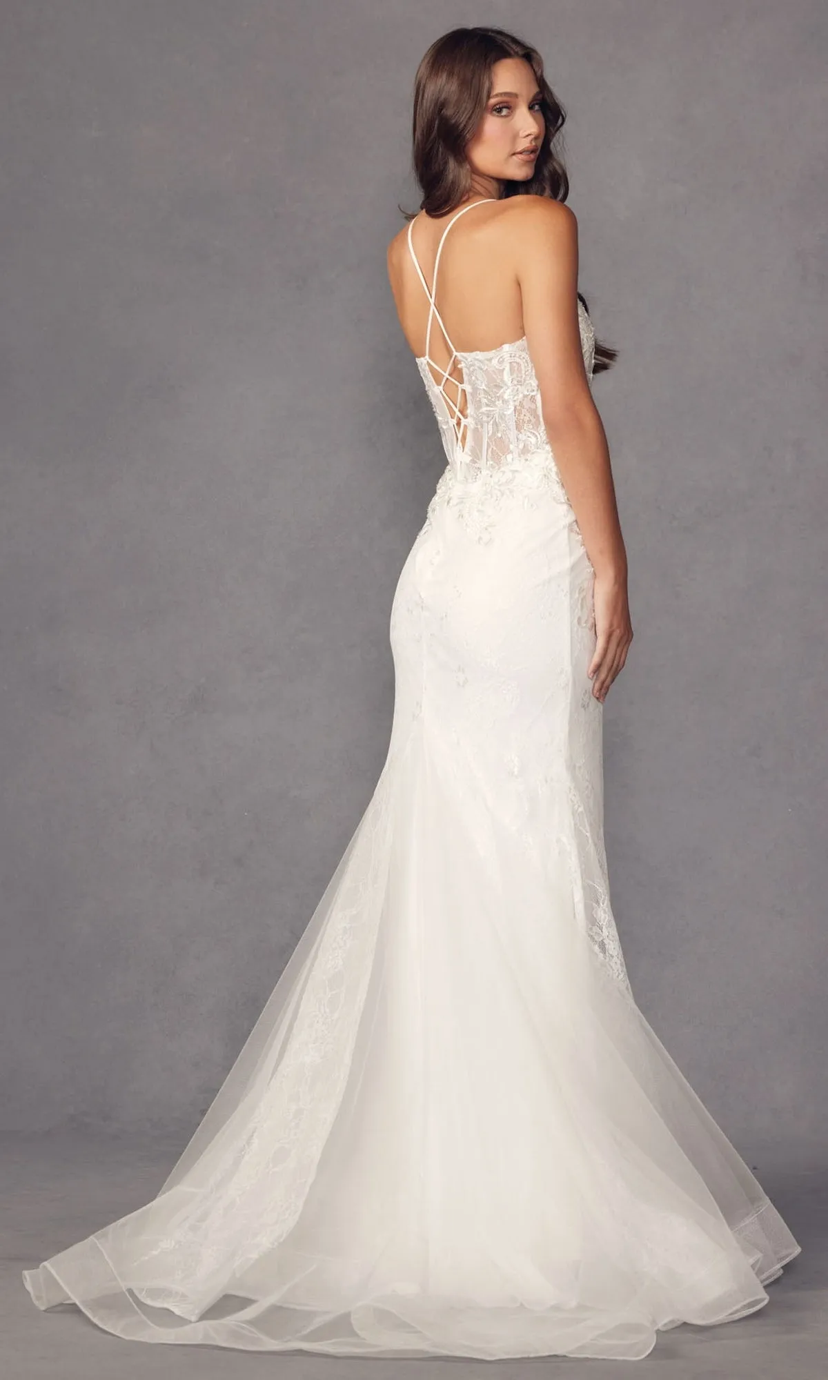 Off-White Sheer-Corset Long Formal Dress JT250W sold by PromGirl product image thumbnail 2