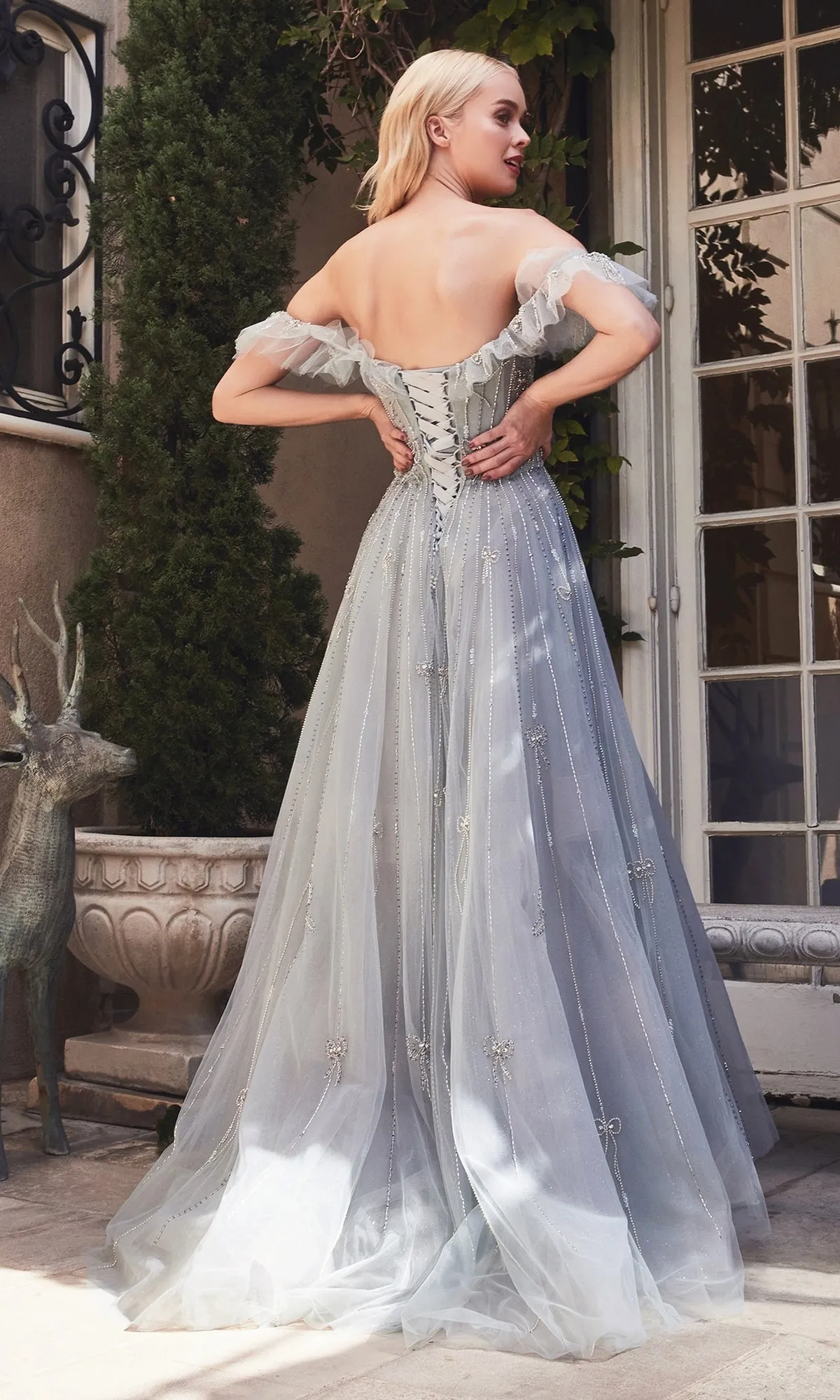 Off-Shoulder Long Lace-Up Prom Ball Gown A1092 sold by PromGirl product image thumbnail 4