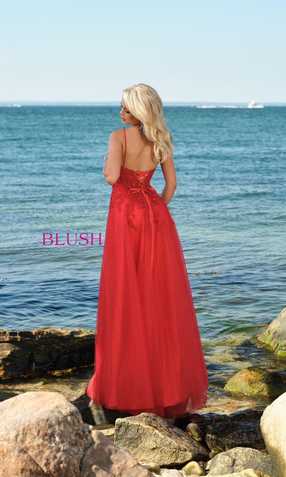Blush 5886 Embellished Long A-Line Prom Dress sold by PromGirl product image thumbnail 2