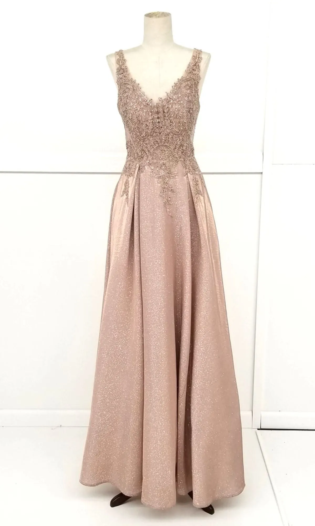Lace-Bodice Long Glitter Prom Dress: Chicas DM4017 sold by PromGirl product image thumbnail 4