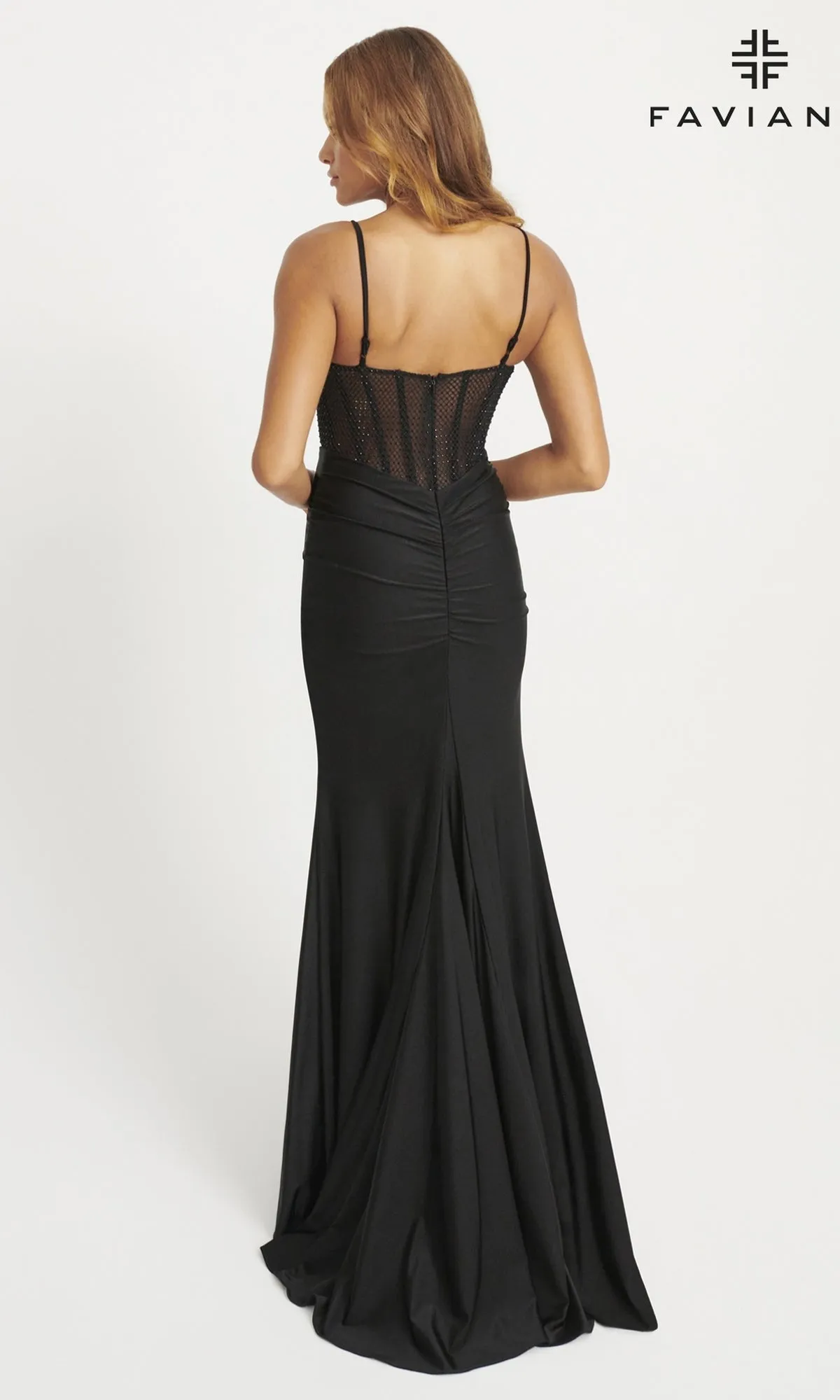 Sheer-Waist Long Faviana Prom Dress 11079 sold by PromGirl product image thumbnail 2