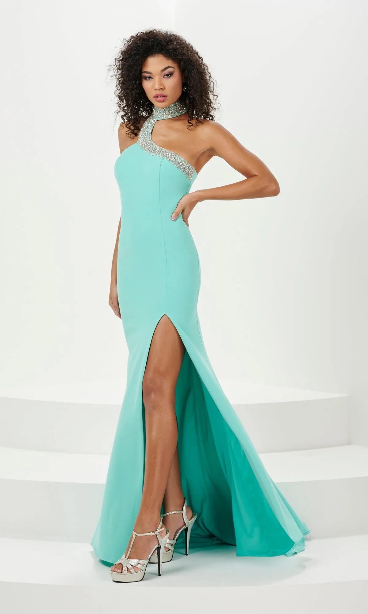 Beaded-Collar High-Neck Long Prom Dress 14159 sold by PromGirl product image thumbnail 3