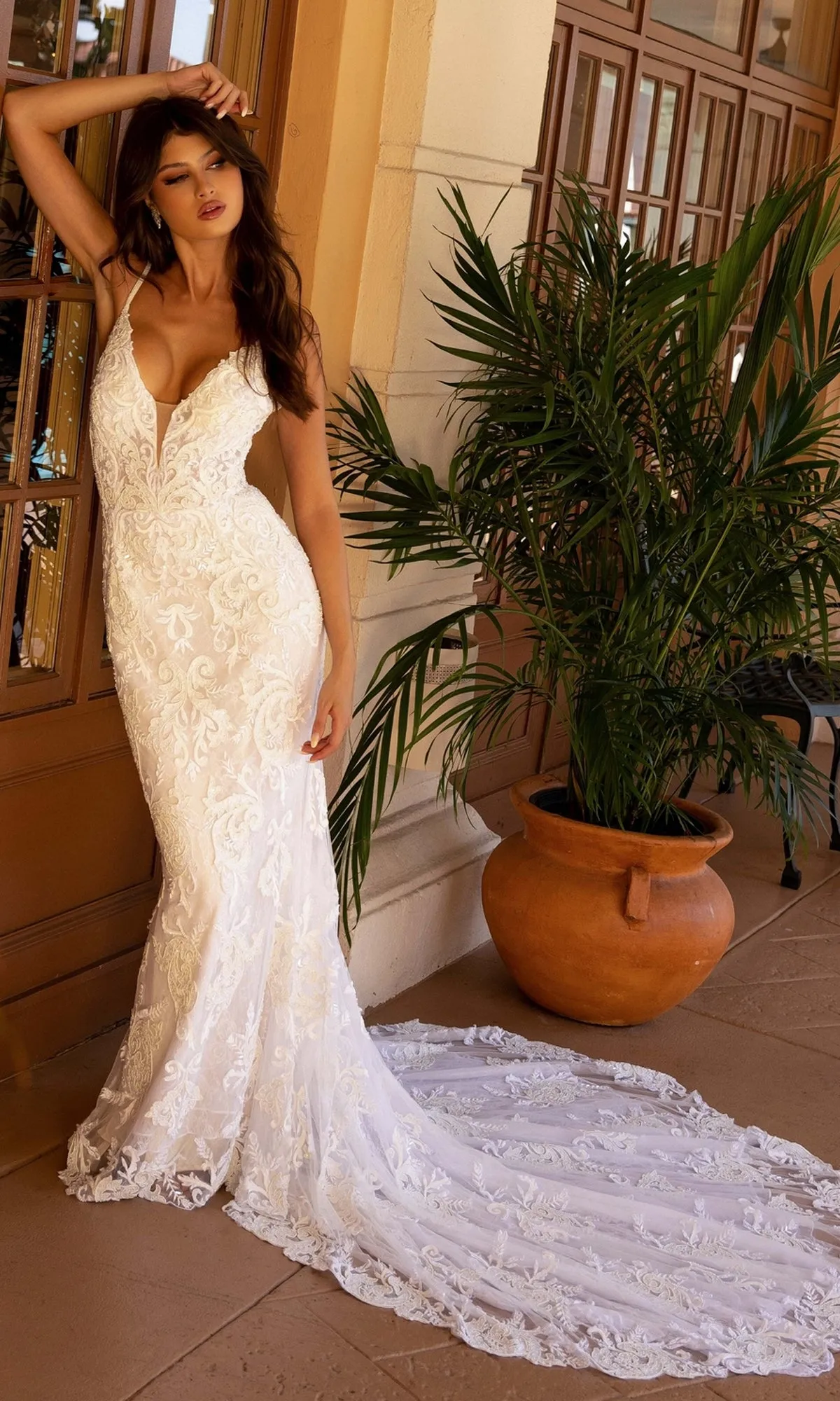 Long Wedding Dress 11112 by Primavera sold by PromGirl