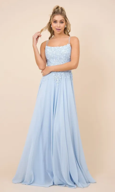 Long Prom Dress with Sparkly Embroidered Bodice made by PromGirl
