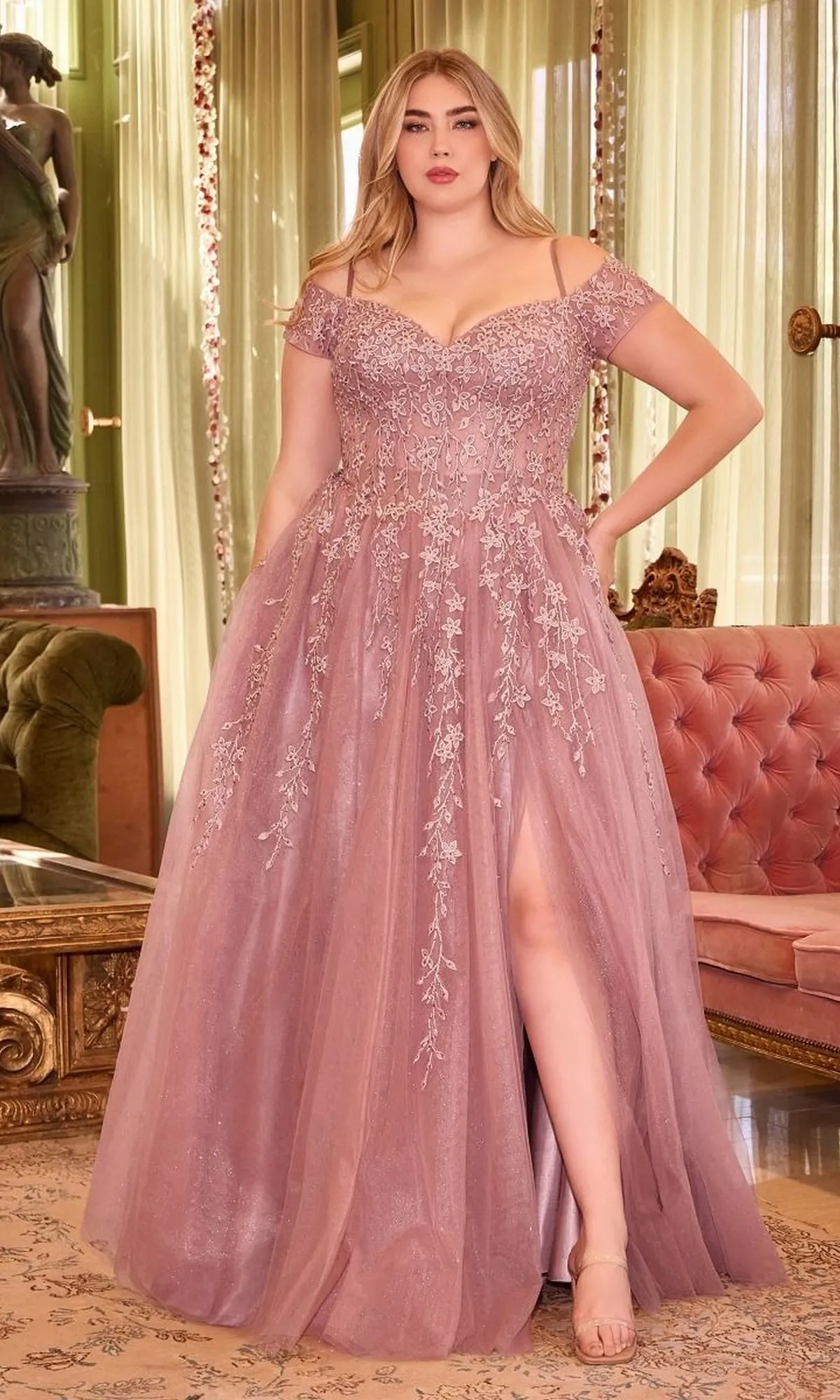 Plus-Size Off-the-Shoulder Long Prom Dress C154C sold by PromGirl product image thumbnail 4