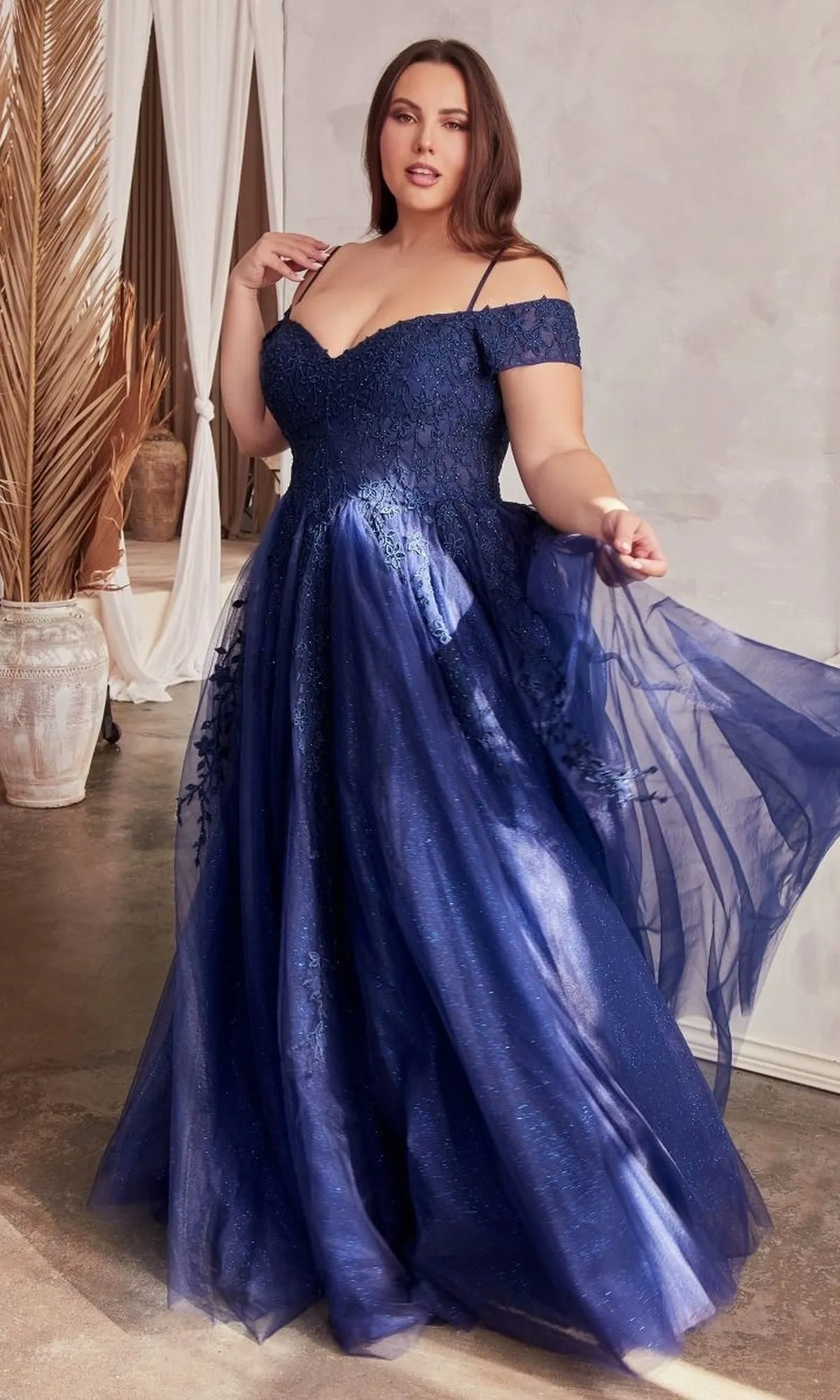 Plus-Size Off-the-Shoulder Long Prom Dress C154C sold by PromGirl
