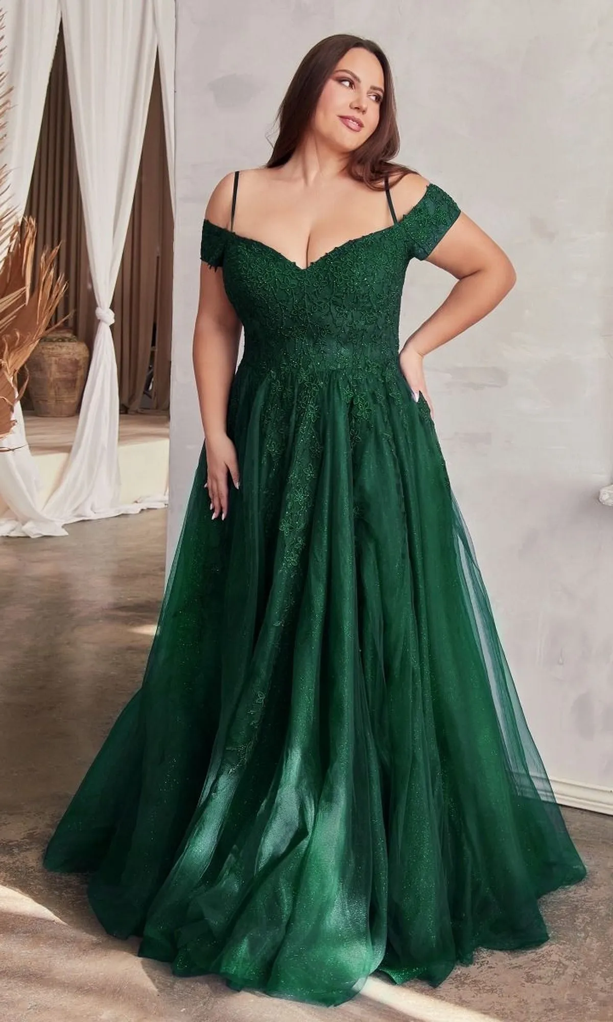Plus-Size Off-the-Shoulder Long Prom Dress C154C sold by PromGirl product image thumbnail 5
