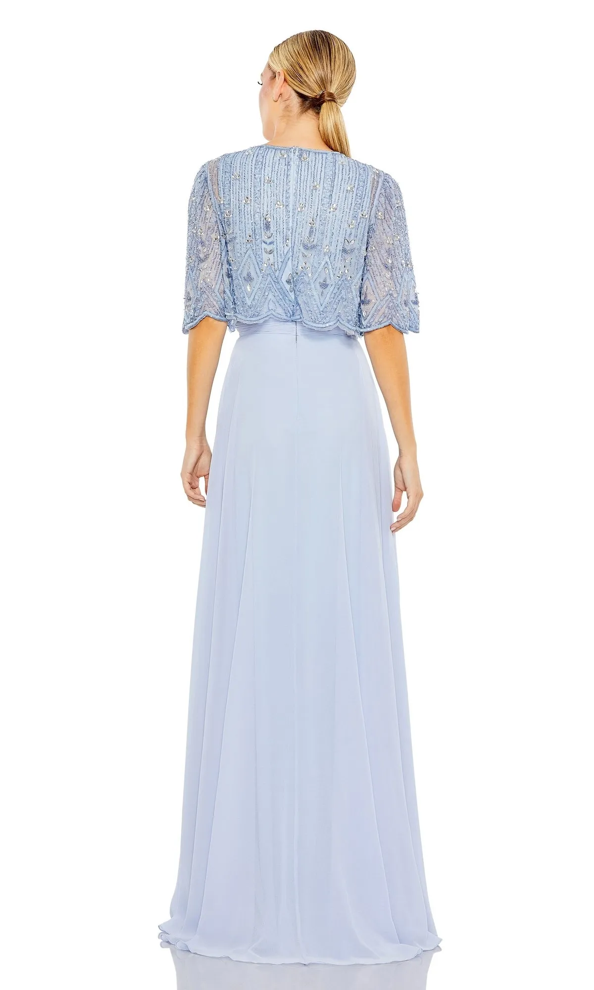 Cape Sleeve Long Formal Dress: Mac Duggal 9181 sold by PromGirl product image thumbnail 4