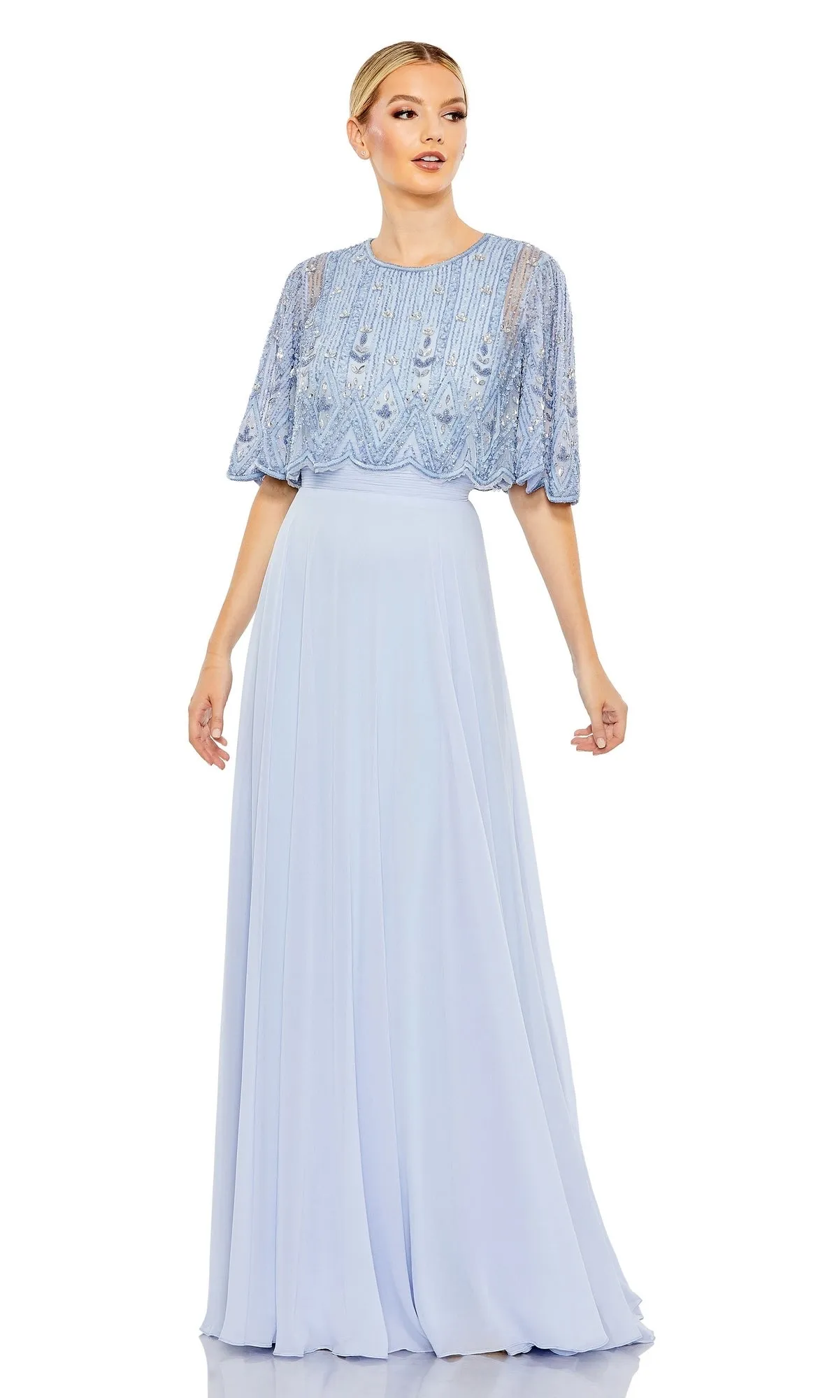 Cape Sleeve Long Formal Dress: Mac Duggal 9181 sold by PromGirl product image thumbnail 3