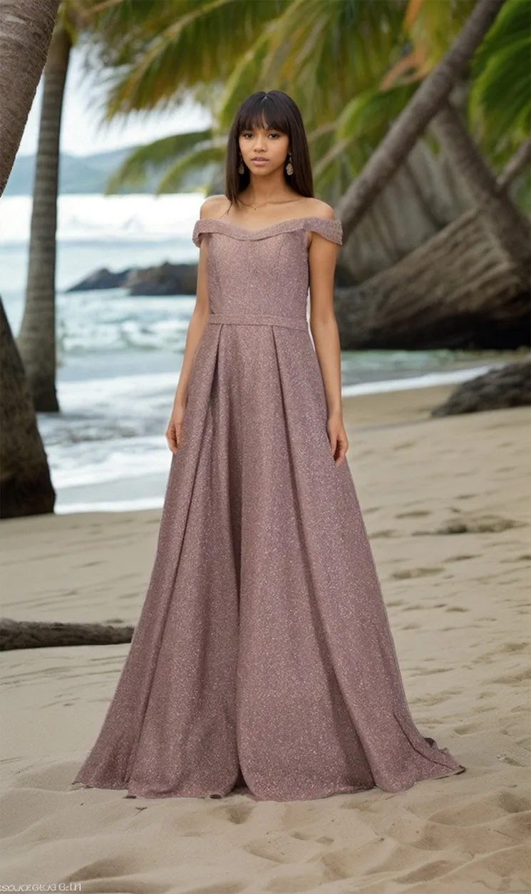 Off-Shoulder Long A-Line Prom Dress: Chicas BT9025 sold by PromGirl
