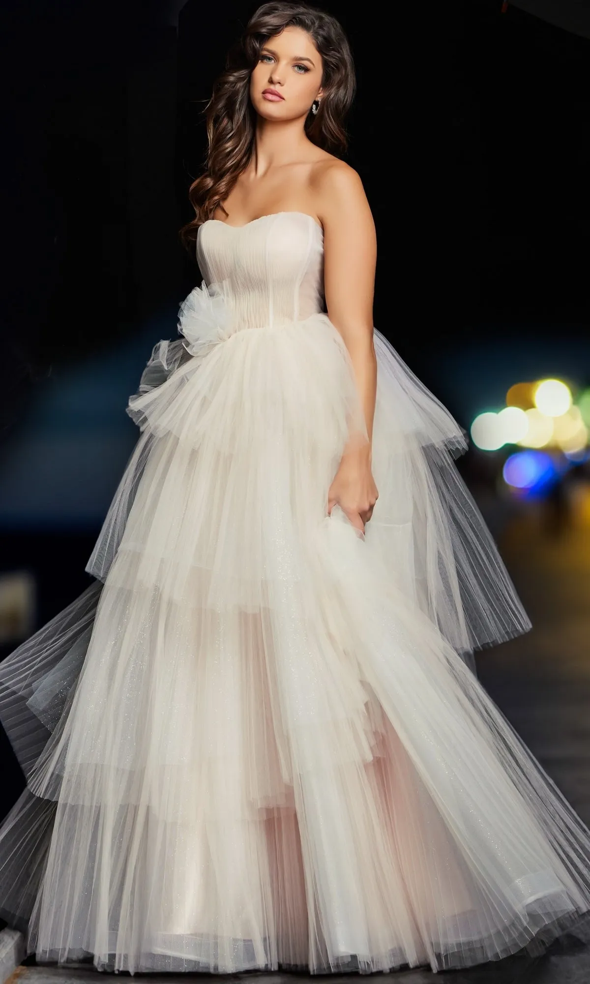 Jovani Blush Pink Long Prom Ball Gown 38537 sold by PromGirl