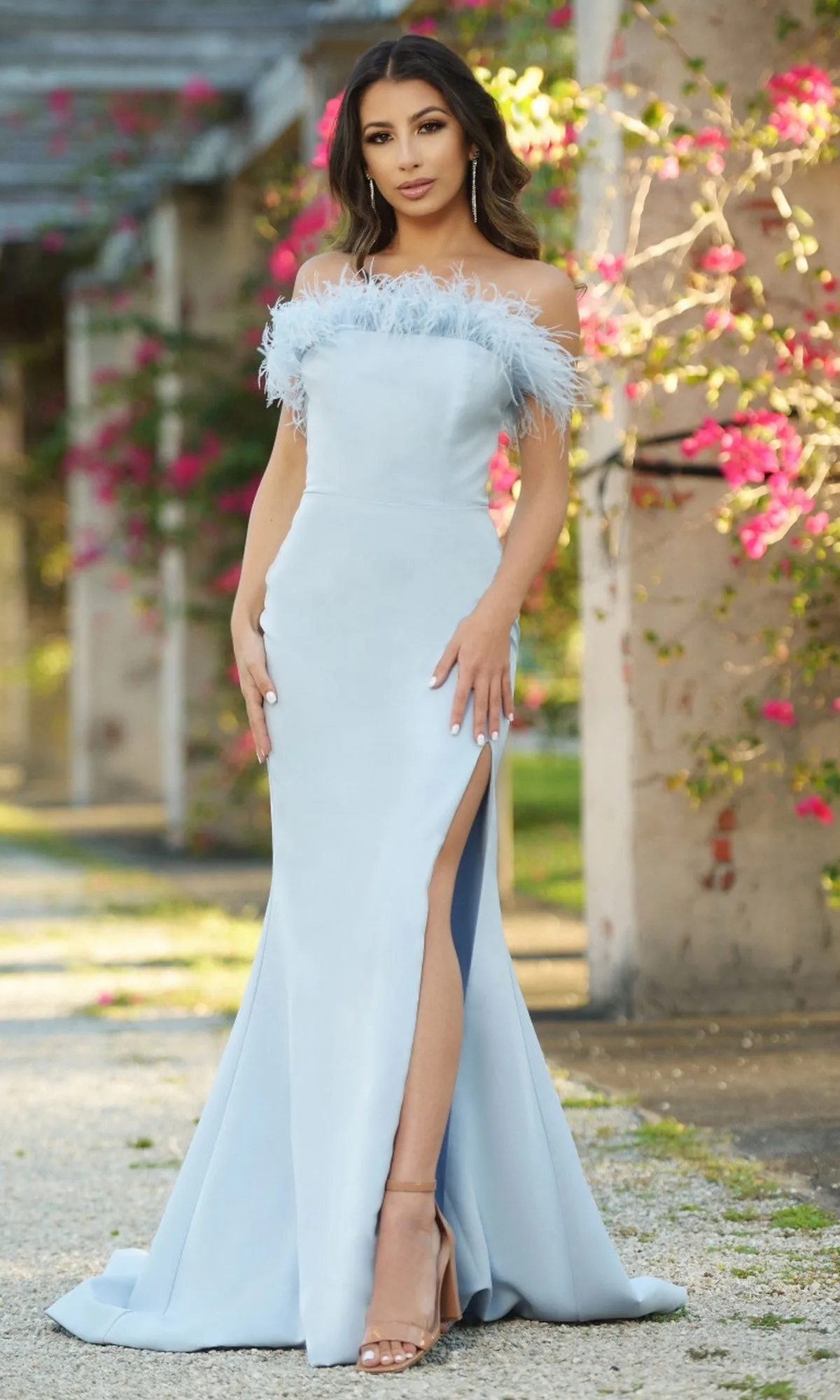 Velvi Strapless Long Feather Prom Dress Sochi sold by PromGirl product image thumbnail 4