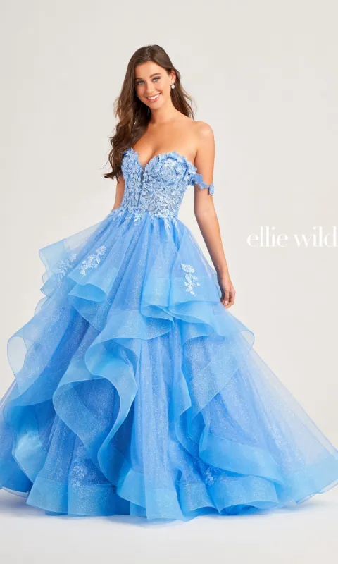 Ellie Wilde Long Designer Prom Ball Gown EW35084 sold by PromGirl